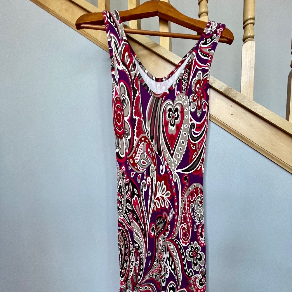 NEW NO TAGS Altea Italy Women’s Sleeveless Knit Midi Dress Floral Paisley sz Sm